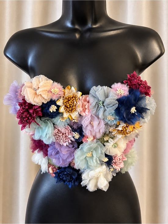 Fantasy Girl Archives Other - 3D Floral Bustier Crop Top Fairycore